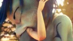 Animated Girl gets fuck from behind! sound! cumming scene