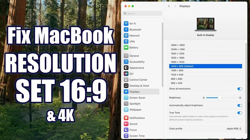 How to Set 16:9 and 4K Display Resolution on Any MacBook - Yandex Video ...