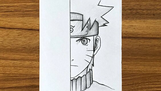 Speed Drawing anime ( Naruto VS Sasuke ) vh art 