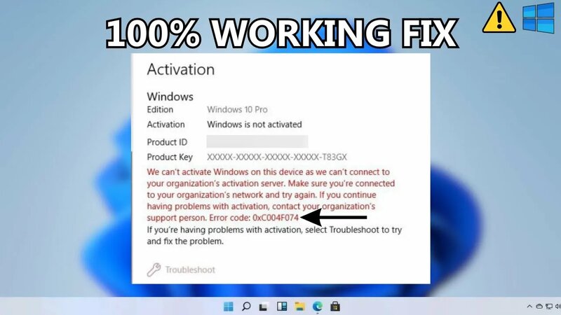 0xc004f074 Windows 11 Activation Error Fix (100% Working) - Смотреть ...