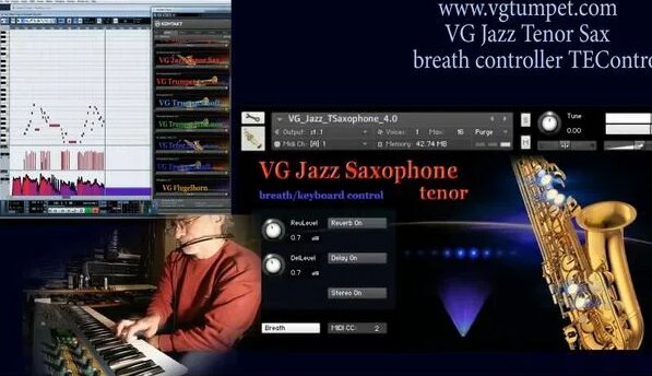 Jazz Saxophone Kontakt library, breath wind controller TEControl Wav ...