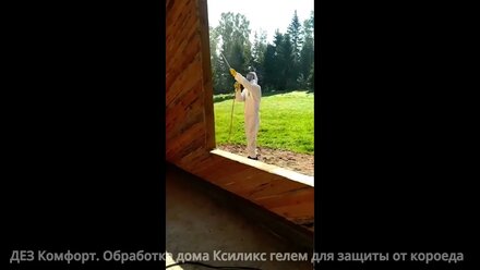 Обработка дома в Лесосибирске от короеда Ксиликс гелем