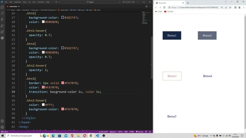 Buton Yapımı Ve Butona Link Verme / / (HTML - CSS İle Basit Ve Konu ...