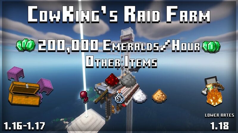 [Minecraft Tutorial] CowKing's Raid Farm Insane Rates (200,000 Emeralds ...