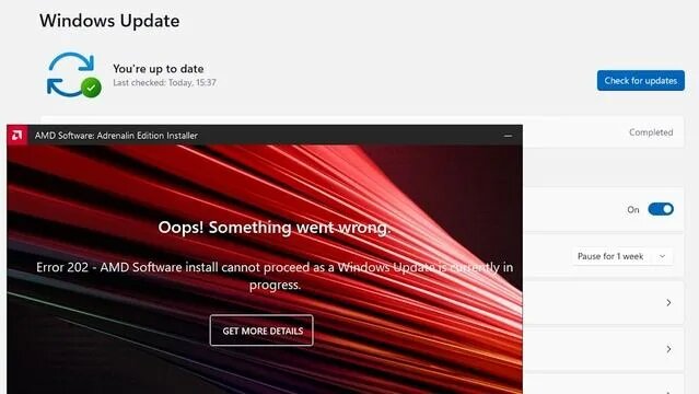 Oops! Something went wrong Error 202 - AMD Software Installer Cannot ...