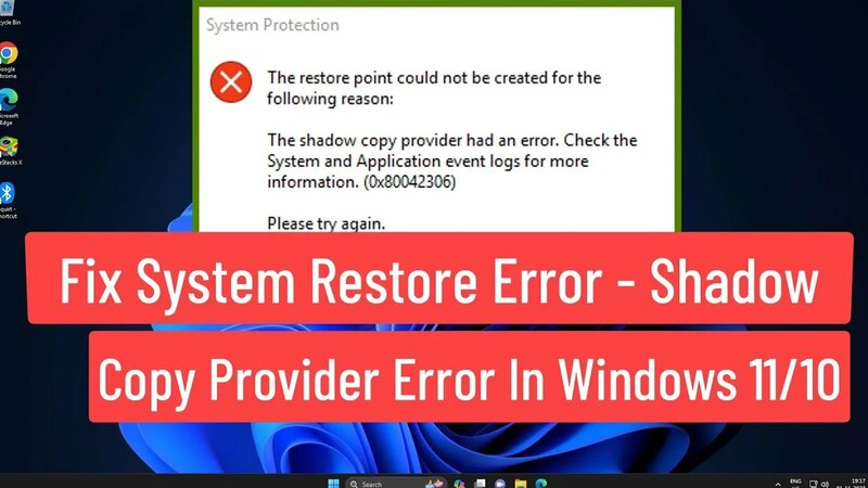 Fix System Restore Error - Shadow Copy Provider Error In Windows 11 / ...