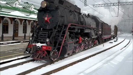 Паровоз ЛВ 0123 на станции Пермь-1