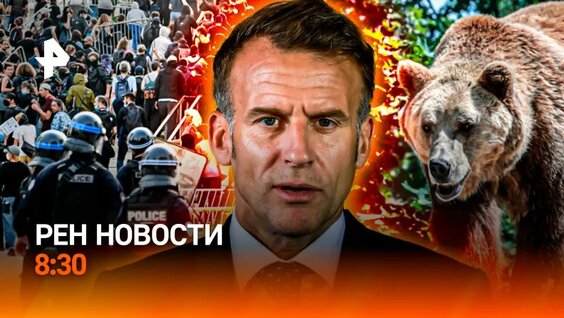 Нашествие медведей / Волна протестов во Франции / Чудо-спасение / РЕН Новости 8:30, 16.09.26 — В...