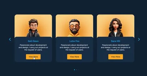 Отзывчивый слайдер с карточками при использованием HTML, CSS ...