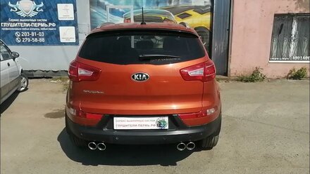 Изготовление выхлопной системы с раздвоением на две стороны для KIA Sportage в замен украденной