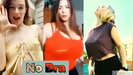 Tiktok NO BRA Challenge - #23 - Sports Bra v.s No Bra: Jumprope