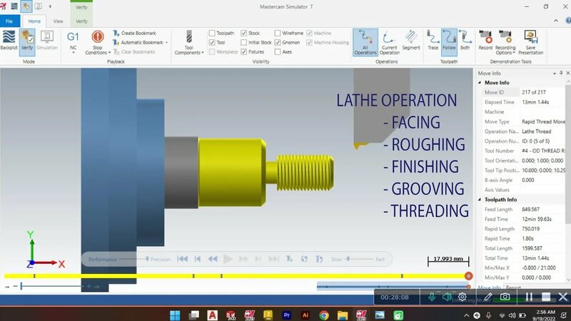 Mastercam Tutorial | CNC Turning | Lathe Program | MasterCam 2023 | # ...