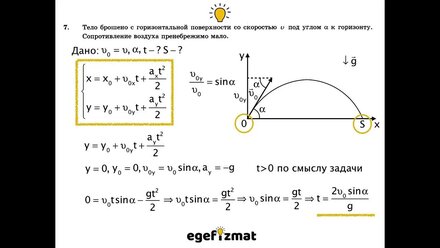 ЕГЭ | Полёт тела под углом к горизонту | Кинематика