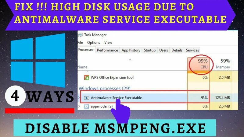 Antimalware Service Executable (Msmpeng.exe) high disk usage[4 ways to ...