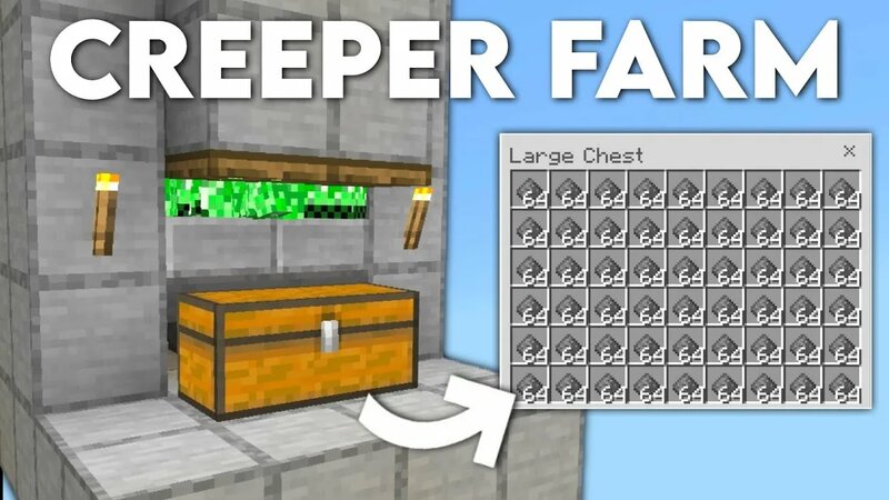 The Best Creeper Farm Tutorial In Minecraft Bedrock & Java 1.21 ...