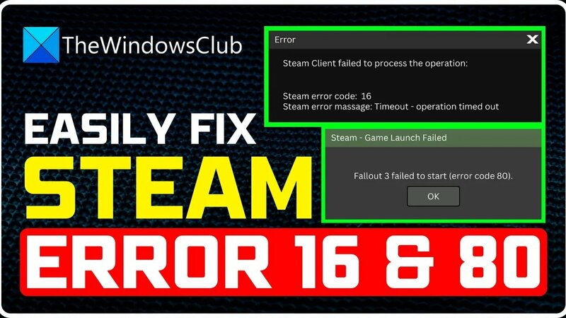 How to Fix Steam Error Codes 16 and 80 on Windows PC - Yandex Video ...