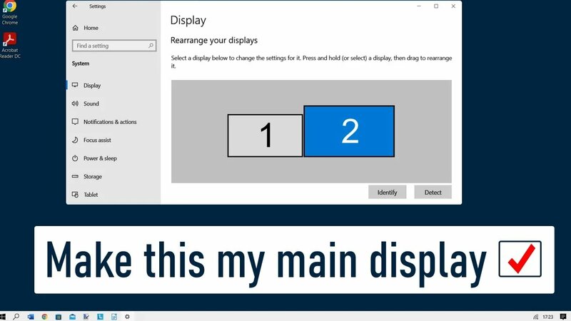 How To Make A Display The Main Display In Windows 10 | Change Primary ...