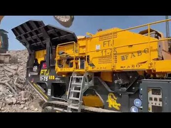 Мобильная щековая дробилка FABO FTJ-1175 на дроблении железобетона в Москве #дробилка #жб #shorts