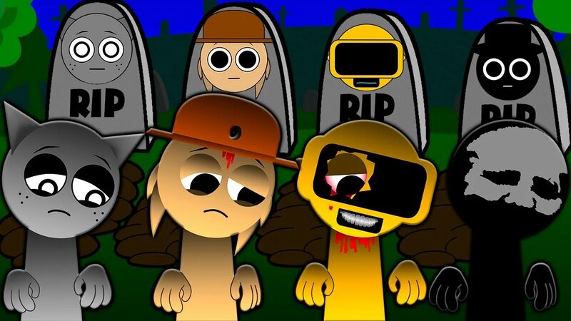 Incredibox Sprunki Погибли RIP Грустная История! Тюннер БЛЭК ГРЕЙ ...