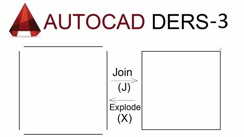 Autocad Ders - 3 - Join Ve Explode Komutu (Line ı Polyline a Çevirmek ...