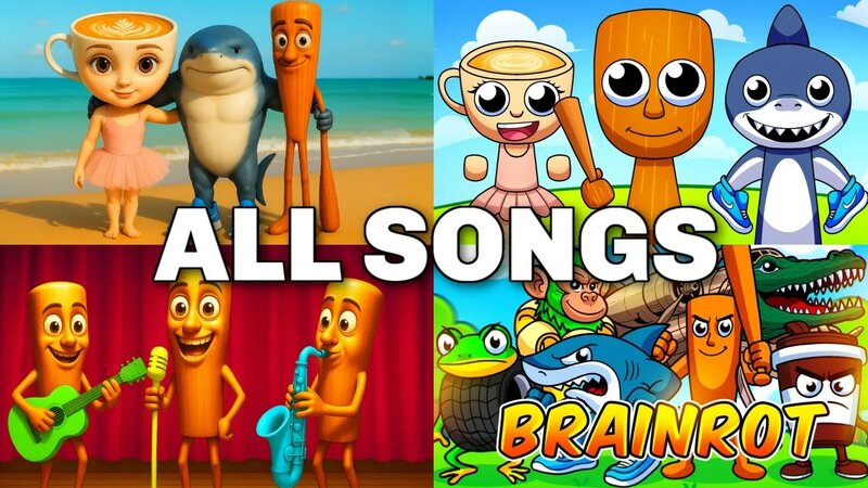 ALL Italian Brainrot Songs Animated Music Videos (Tralalero Tralala ...