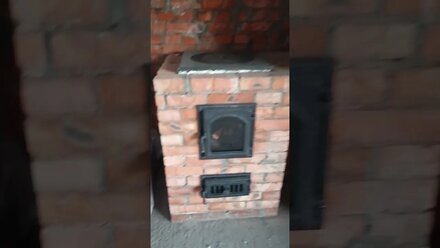 Печной комплекс с чёрным шамотным кирпичем