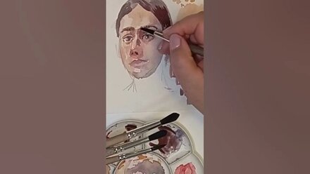 Мастер класс. Акварельный портрет. Каким цветом писать лицо.