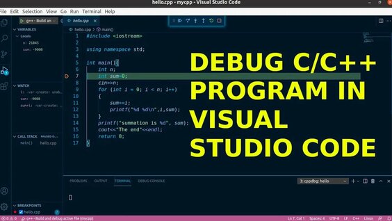 How to debug c++ program in visual studio code (vscode) | gdb | g++ | c ...