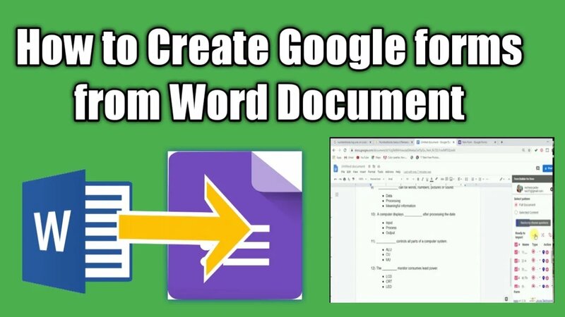 How to Create Google forms from Word Document by Form Builder extension ...