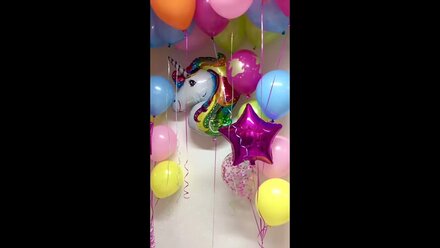 Воздушные шары в стиле единорог пати