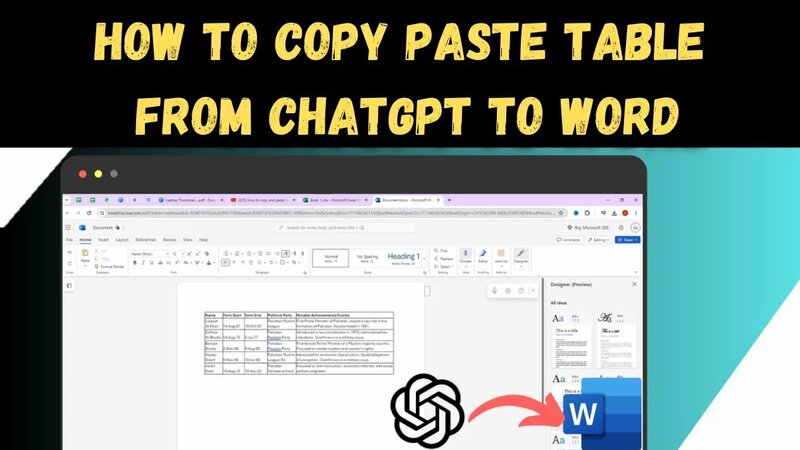 How To Copy Paste Table From Chatgpt To Word | Quick & Easy - Смотреть ...