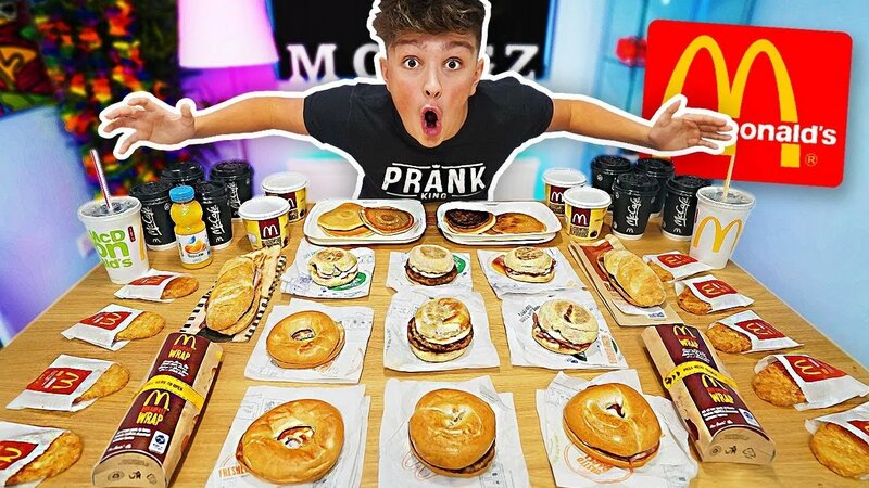Entire Mcdonalds Breakfast MENU Challenge!! *250,000 Calories ...