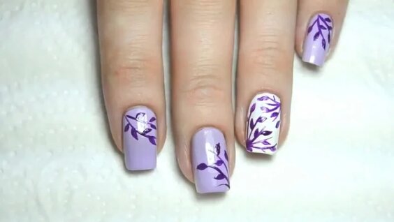 Роспись на ногтях для начинающих. Easy Floral Nail Art for beginners — Видео от Салон к...