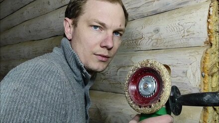 Выборка площадки в срубе для розеток и выключателей