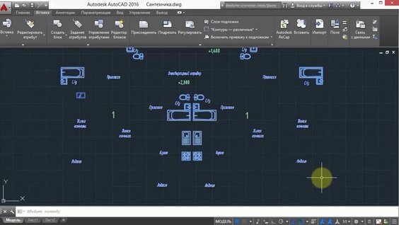 Создание рабочей чертежной документации для дизайн-проекта в AutoCad - смотреть 