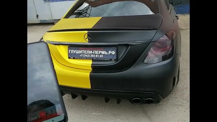 Установка активной системы звука выхлопа с двумя излучателями Mercedes w 205
