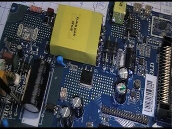 Выгорел блок питания - Телевизор AMCV LE 32ZHS17 (main CV338H-U42)