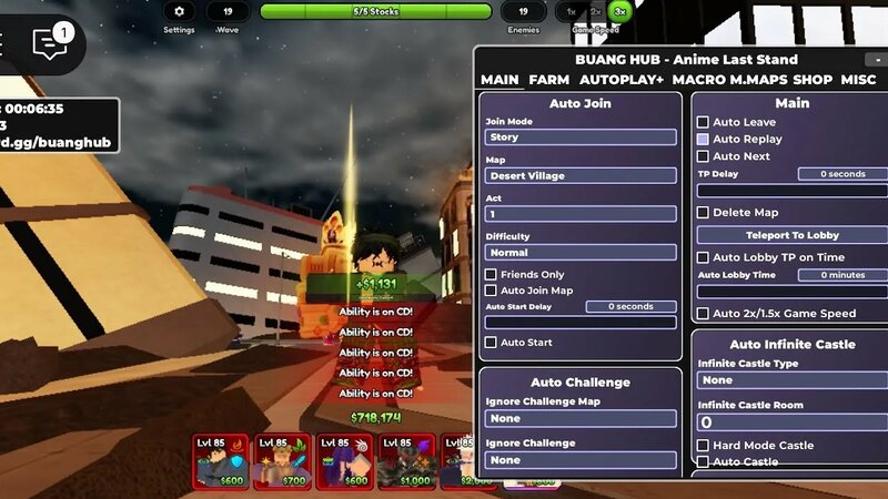 Anime Last Stand GUI | HACK, Script, Macro, Autoplay, Webhook, AND MANY ...