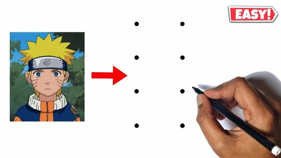 how to draw Naruto Uzumaki step by step, naruto drawing easy