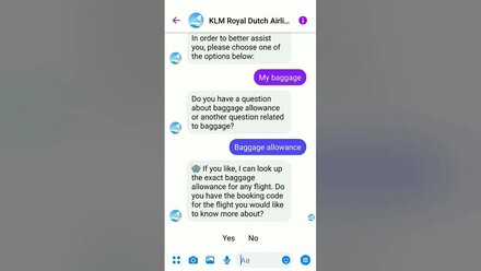 Чат бот службы поддержки KLM. Обзор