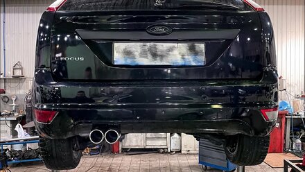 Тюнинг звука (замена глушителя) и установка насадок глушителя на Ford Focus 2