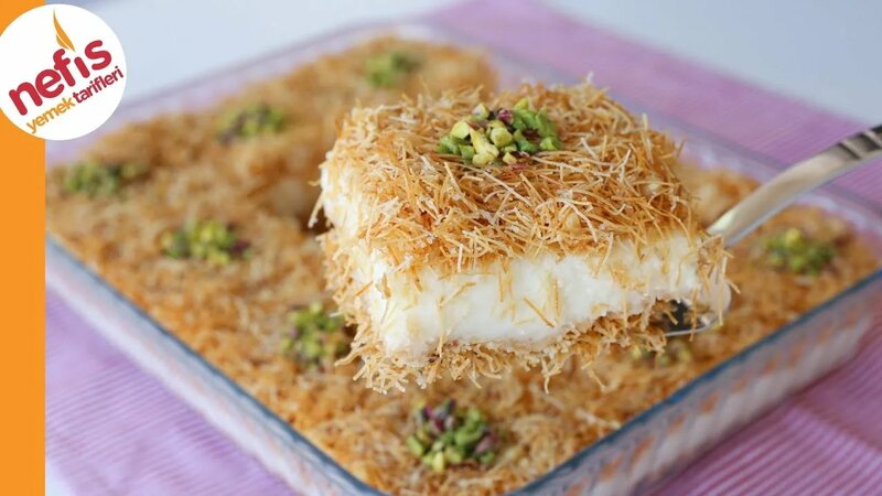 Custard with Crunchy Kadayif Recipe | How to Make Kadayif with Custard ...