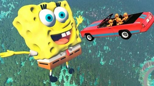 Безумные Прыжки в Губку БОБА и Патрика BeamNG Drive Челлендж