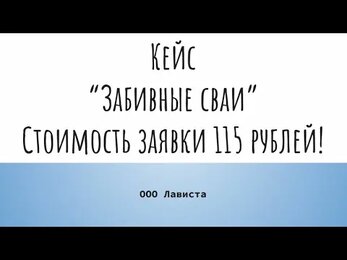 Кейс "Забивные сваи". Заявки на Авито от 115 рублей