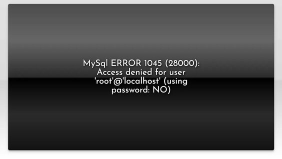 MySql Error 1045 (28000): Access denied for user 'root'@'localhost ...
