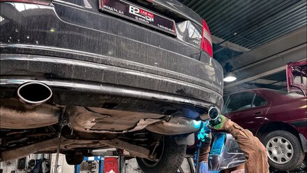 Установка насадок на глушитель Volvo S80