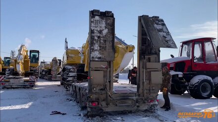 Перевозка экскаваторов Komatsu (полная версия)