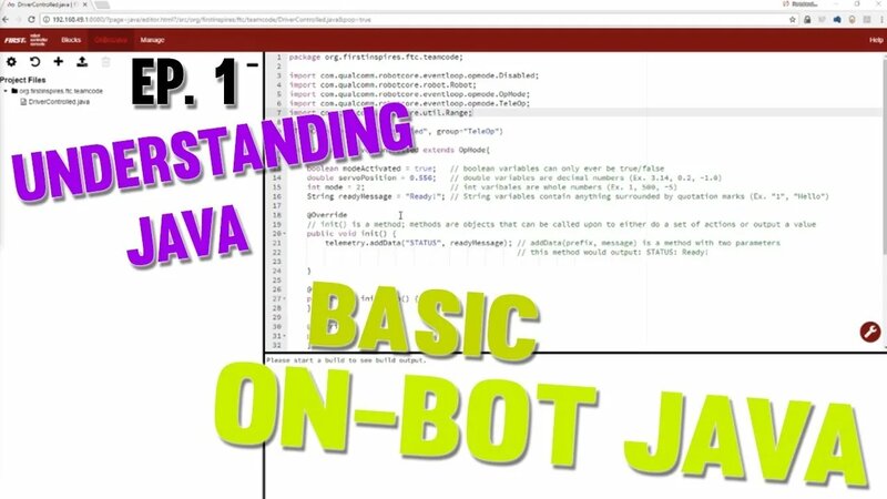 Basic On-Bot Java | Ep.1 - Understanding Java | FTC Tutorials ...