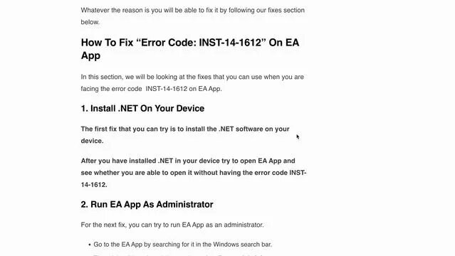 EA App Error Code INST-14-1612 (Fix) | EA App Encountered An Error And ...