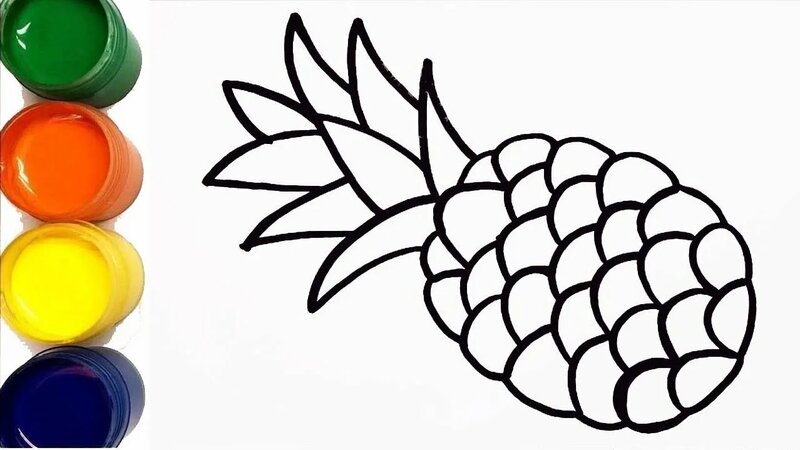 How to Draw a pineapple | Сурет салу ананас | bolalar uchun ananas rasm ...